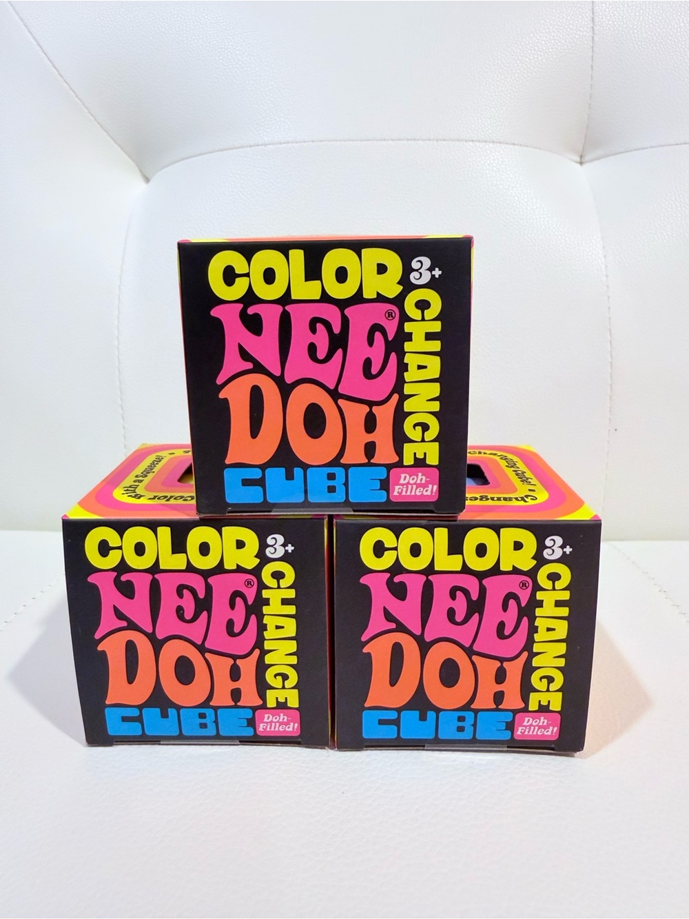 Needoh Color Change Cube - Pink/Yellow/Blue